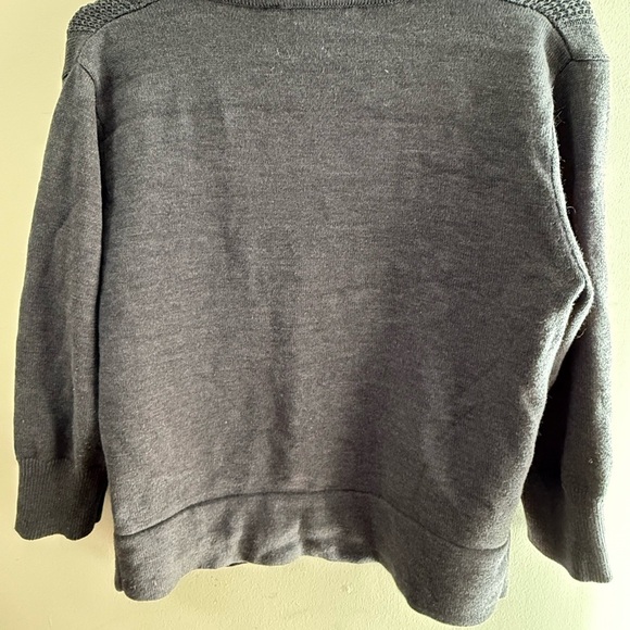 Gray Textured Knit Open Front Cardigan - Picture 3 of 5